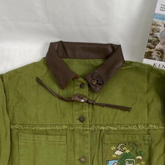 Embroidered Brushed Denim Jacket