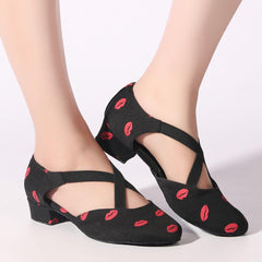 Women's Leatherette 3cm Heels Swing Dance Shoes Ballroom Dance Shoes