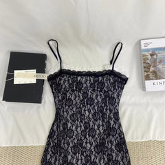 Black And White Lace Strap Dress