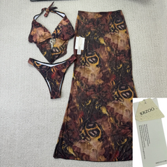Necklace-style netted wrap-around skirt set