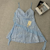 Layered decorative bead piece short dress