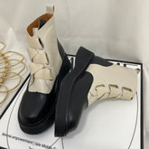 Genuine Leather Round Toe Martin Boots