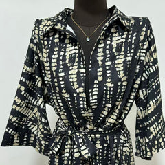 Printed Loose-Fit Satin Wide-Leg Jumpsuit