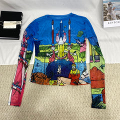 Vintage Printed Long-Sleeved T-Shirt