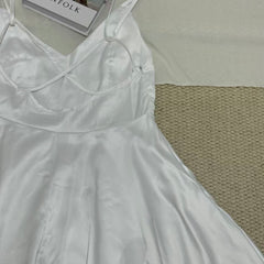 Satin Strappy Backless A-Line Nightgown
