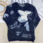 Jacquard Design Loose Sweater
