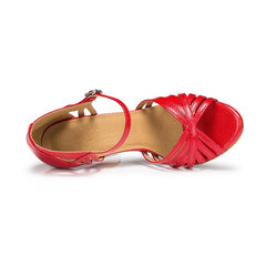 Women's Leatherette Customized Heel Ballroom Dance Shoes Latin Shoes