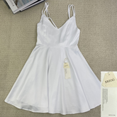Solid-color halter dress
