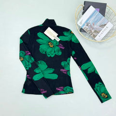 Standing collar lace base shirt