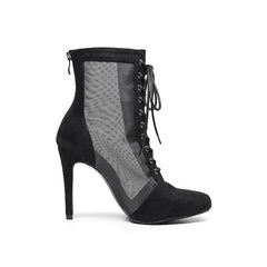 Women's Lace up Rubber Sole Customized High Heel Salsa JazDance Shoes Dance Heels Boots