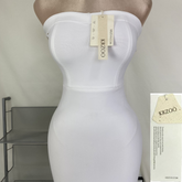 Knitted frilled hemmed plunging dress