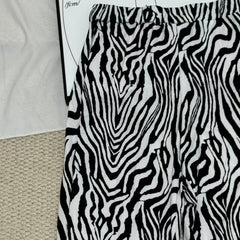 Printed Zebra-Print Straight-Leg Pants