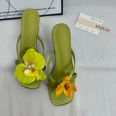 Handmade Asymmetrical Floral Sandals