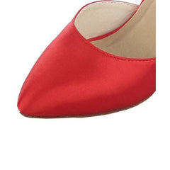 Women's Red Satin Customized Heel Ballroom Dance Shoes Modern Dance Shoes