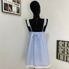 French Retro Deep V-Neck Lace Dress