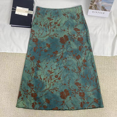 Street Style Vintage Print Skirt