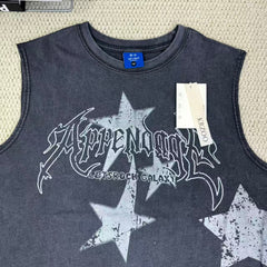 Star-shaped letter printed short-sleeved T-shirt