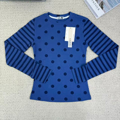 Striped and polka-dot all-over long-sleeved shirt