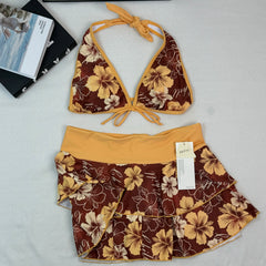Floral three-piece swimsuit