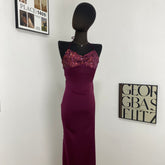 Strapless Sequined Satin Dress
