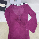V-Neck Flared-Sleeve Dress