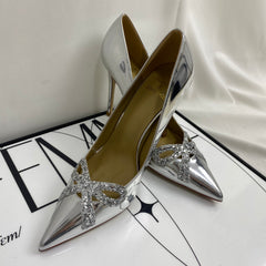Silver Sequined High Heels