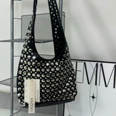 Punk rivet-studded matte shoulder bag