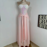 High-Waisted Slim-Fit Lace-Up Dress
