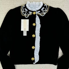 Short-sleeved blazer with ruffled edges