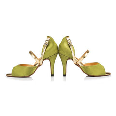 Women's Satin 8.5cm Heel Ballroom Dance Shoes Latin Shoes