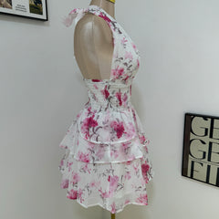 Halter-neck Floral Dress