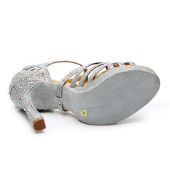 Women's Sparkling Glitter Customized Heel Ballroom Dance Shoes Latin Shoes