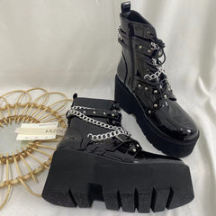 Metal Chain Martin Boots