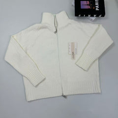 Button-down zipper knitted cardigan top