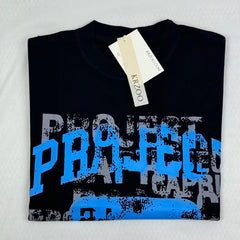 Doodle-style letter print short sleeve shirt