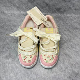 Multi-color strawberry printed loafers