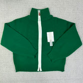 Retro V-neck Zip Knit Jacket