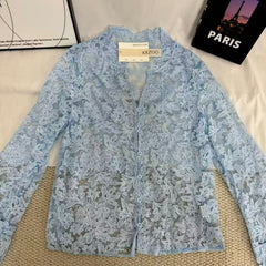 Openwork Casual Lace Shirt