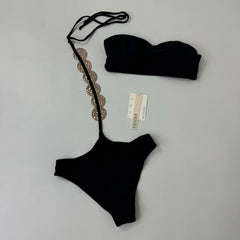Three-point strap separate swimming suit