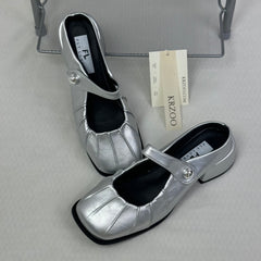 French-style half-toe slippers