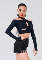 Girls Long-sleeved Dance Tops Practice Bodysuit