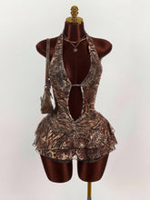 Leopard Print Fitted Halter Neck Dress