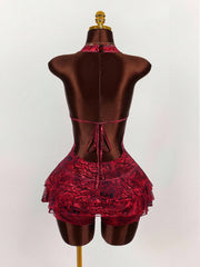 Leopard Print Fitted Halter Neck Dress