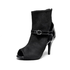 Women's Suede Open To Customized Heels Dance Boots JazSalsa Dancing Shoes