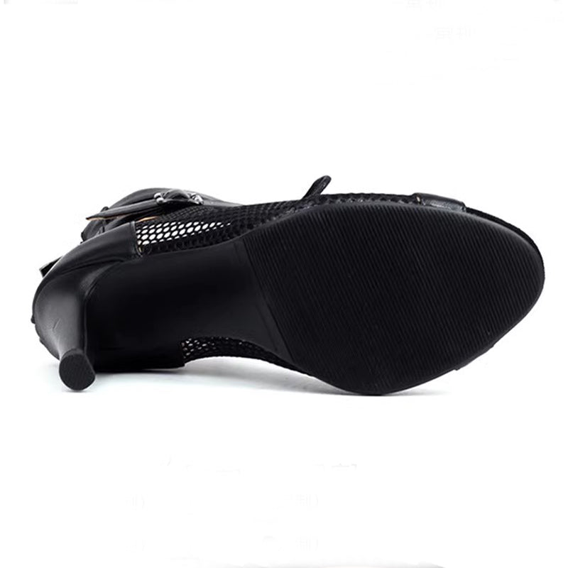 Women's Black Rubber Sole 11cm/9.5cm Heel Heels Dancer Boots JazSalsa Dancing Shoes