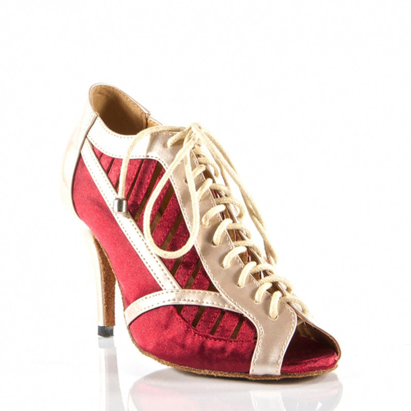 Women's Satin Customized Heel Dance Boots Salsa JazDance Shoes