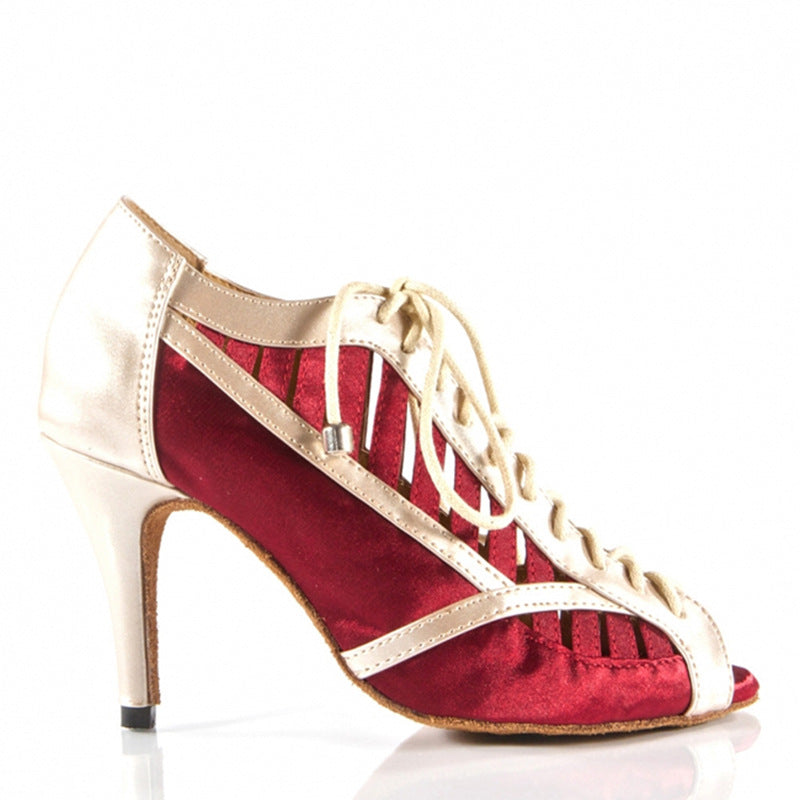 Women's Satin Customized Heel Dance Boots Salsa JazDance Shoes