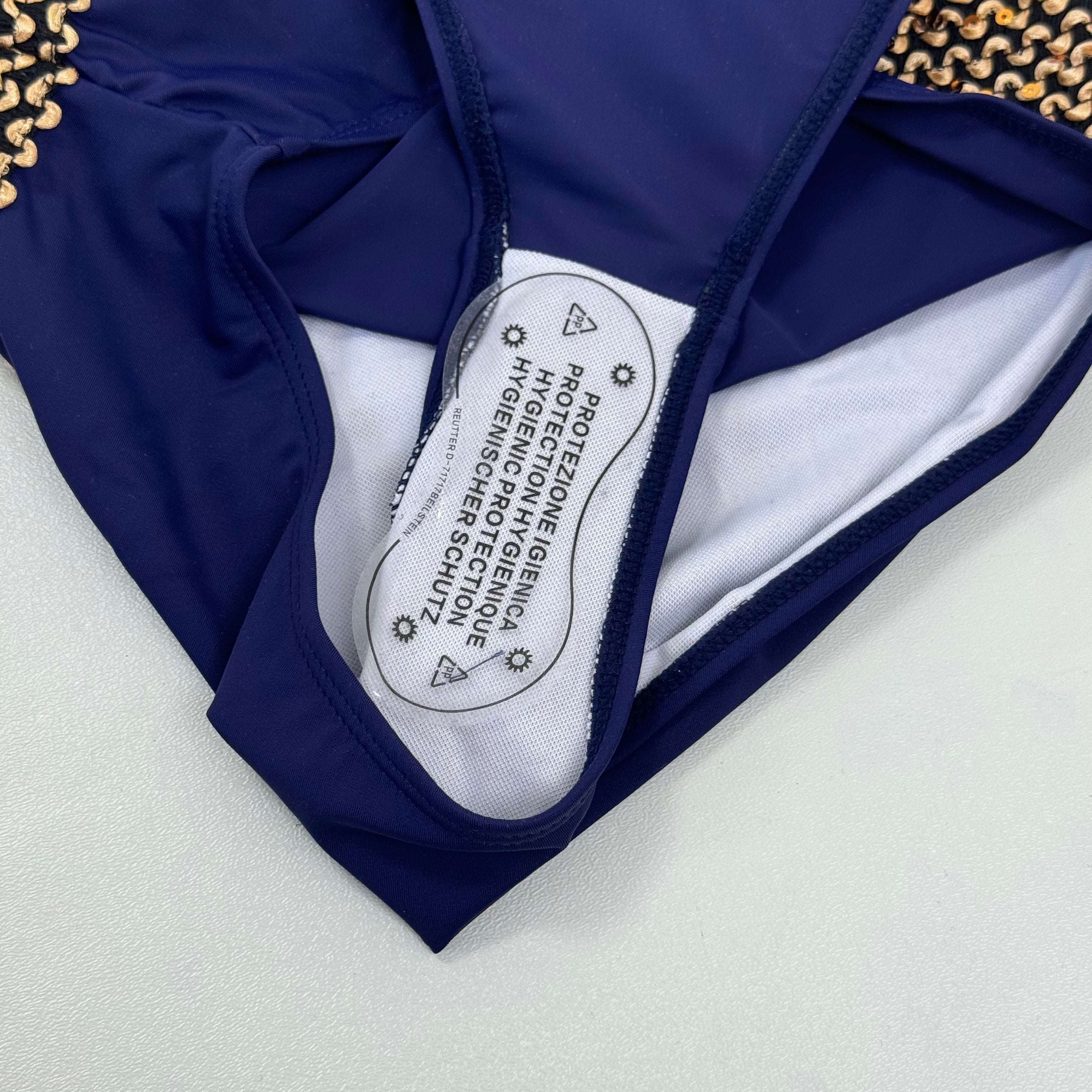 Gold thread bikini swimsuit