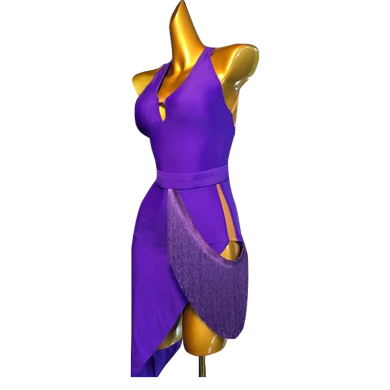 Customisable-Women's V-neck DanceWear Dance Dress Performance Wear