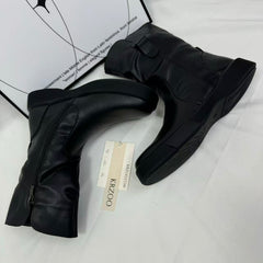 Ruffled side-zip ankle boots